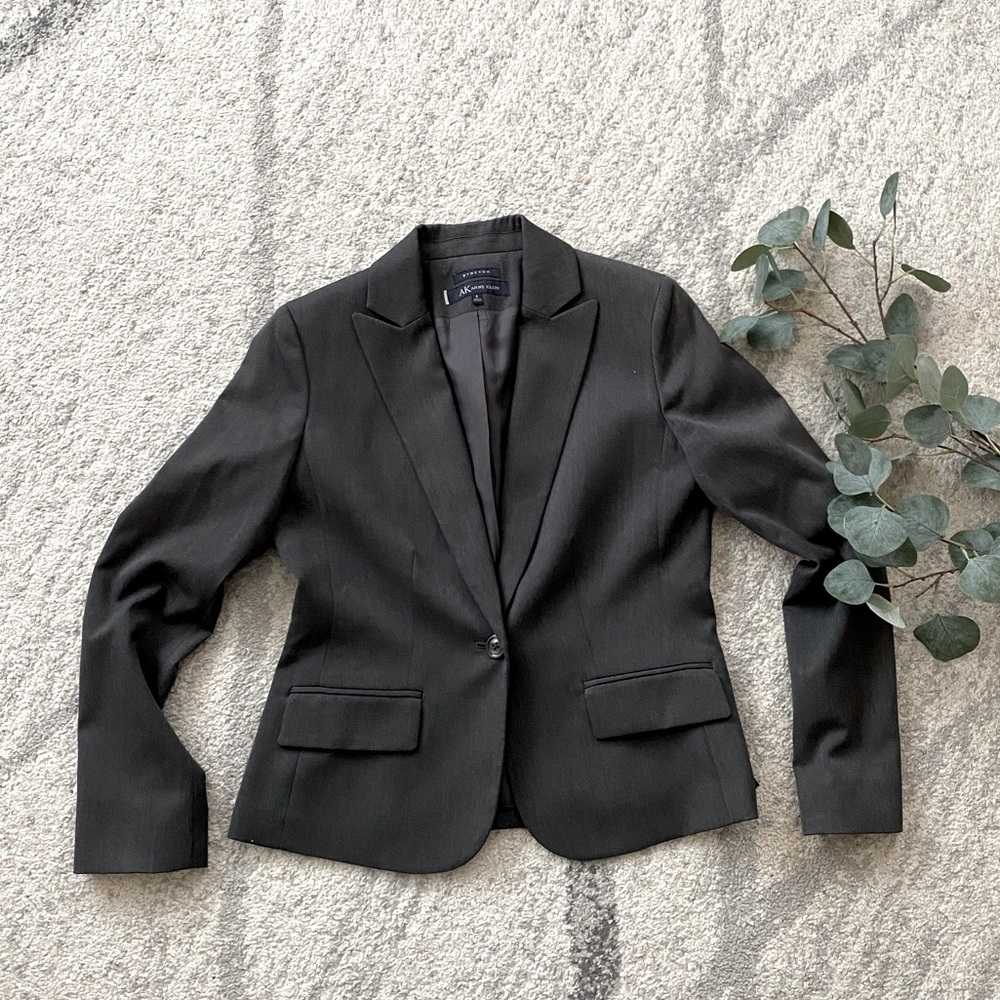 •ANNE KLEIN• Size 6 GREY BLAZER Business Jacket